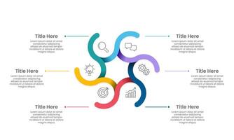 6 Processes infographic design template to success. Diagram, Annual report, Banner, Business presentation and Planning. vector