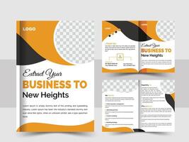 Bi Fold Corporate business brochure design template. Corporate Business Bi Fold Brochure Design Template. Business Try Fold Brochure Design, corporate abstract design in 4 page vector