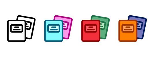 School notebook color icon. Dictionary note symbol. Literature sign. Write pictogram. Study illustration. vector