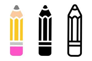 Pencil with eraser icon. Drawing tool icon. Architect pen sign. vector