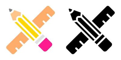 Pencil and ruler icon. Education symbol. Architect tool sign. vector