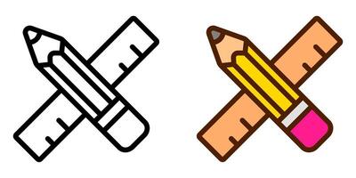 Pencil and ruler icon. Architect symbol. Measure tool sign. vector