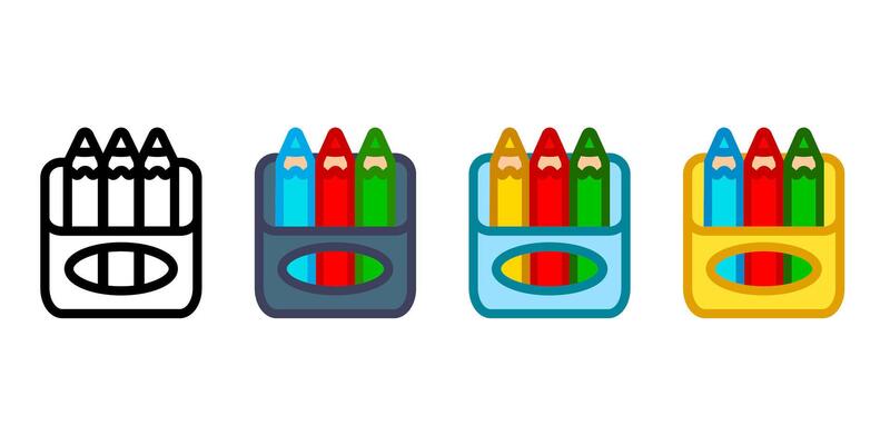 pack of color pencils icon. drawing pencil sign. crayons symbol. paint illustration.