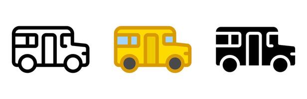School bus icon. Student bus sign. vector