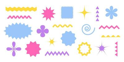 Set of geometric shapes and forms. Brutalistic figures. illustration isolated on white background. vector