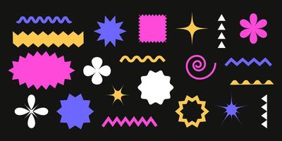 Set of geometric shapes and forms. Brutalistic figures. illustration. vector