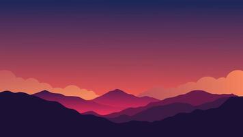 illuminating the clouds with vibrant colors, showcasing a tranquil and beautiful evening sky flat illustration vector