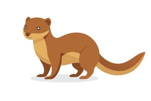 Dwarf Mongoose animal isolated flat illustration on white background. vector