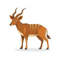 Roan Antelope animal isolated flat illustration on white background vector