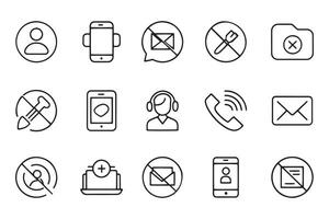 talking or messaging and calling related icons set isolated on white background flat illustration vector