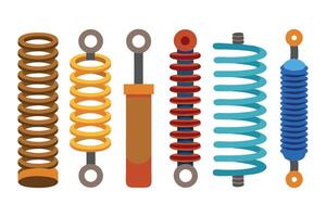 Various types of springs illustration set on white background. vector