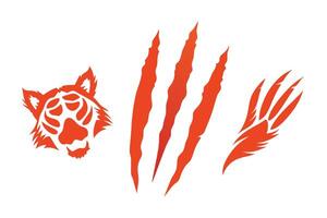 Animal Claw scratches mark set. vector