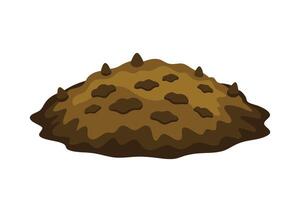 Rough dry surface of black soil, flat illustration on white background vector