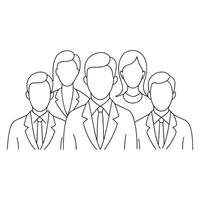 Team One line continuous line art illustration on white background vector