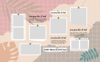 Blank collage frame template for photos and images vector