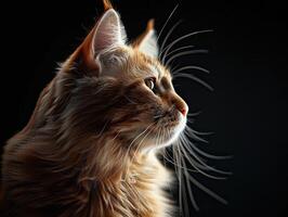 maine coon cat isolated on black background photo