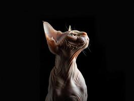 sphynx cat isolated on black background photo