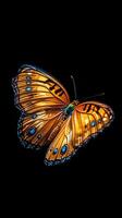 Butterfly isolated on black background photo