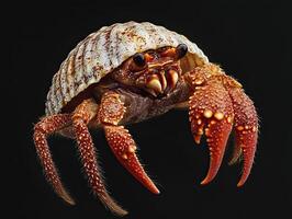 Hermit Crab isolated on black background photo