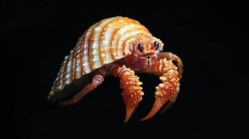 Hermit Crab isolated on black background photo