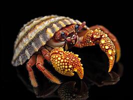 Hermit Crab isolated on black background photo