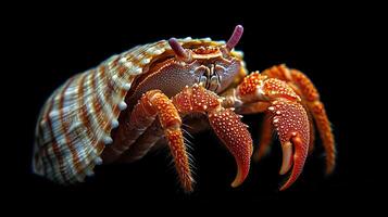 Hermit Crab isolated on black background photo