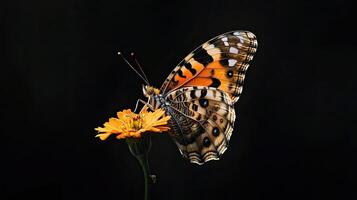 Butterfly isolated on black background photo