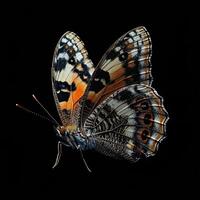 Butterfly isolated on black background photo