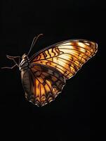 Butterfly isolated on black background photo
