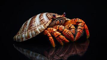 Hermit Crab isolated on black background photo