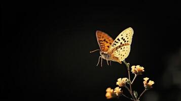 mariposa aislada sobre fondo negro foto
