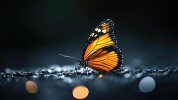 Butterfly isolated on black background photo