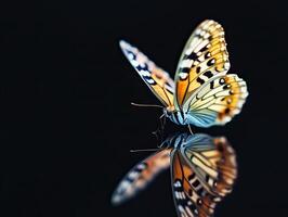 Butterfly isolated on black background photo