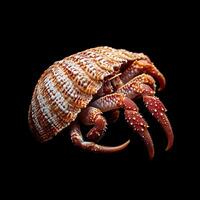 Hermit Crab isolated on black background photo