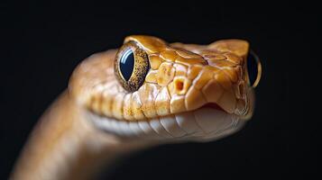 Snake isolated on black background photo