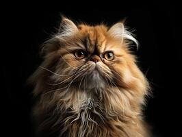 persian cat isolated on black background photo