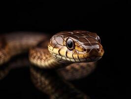 Snake isolated on black background photo