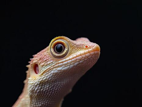 Lizard isolated on black background photo