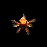 Goldfish isolated on black background photo