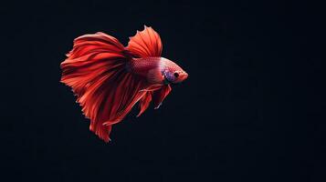Betta Fish isolated on black background photo