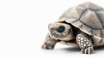 Tortoise isolated on white background photo