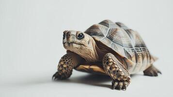 Tortoise isolated on white background photo