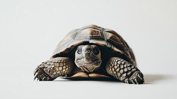 Tortoise isolated on white background photo