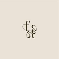 elegant wedding FT luxurious concept dynamic line monogram logo letter vector