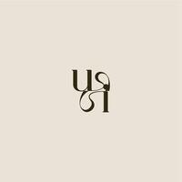 luxurious concept UI dynamic line monogram logo letter elegant wedding vector