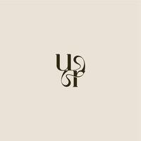 luxurious concept UR dynamic line monogram logo letter elegant wedding vector