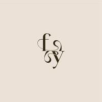 elegant wedding FY luxurious concept dynamic line monogram logo letter vector