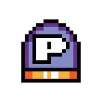 POW Power Button Game Pixel vector