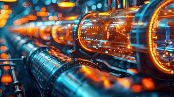 metal pipeline for pumping liquid products in the workshop. distillation of oil and oil products through a thin overpass. work in production. metal pipeline in a factory video