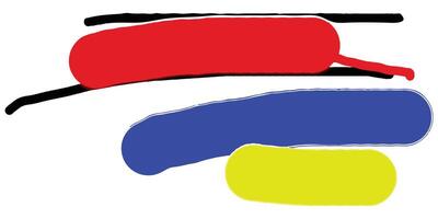 Simple brushstroke abstract background, red, blue, yellow color for background design. vector
